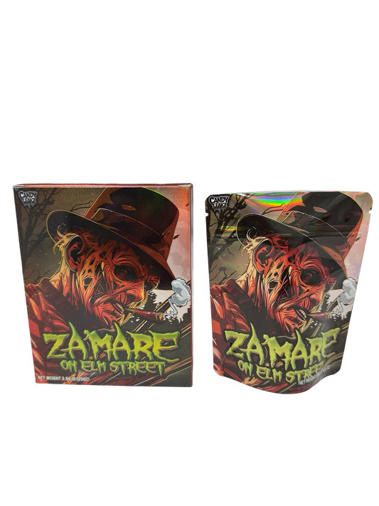 Zamare on Elm Street 3.5g Mylar Bags & Boxes Candy Leakz