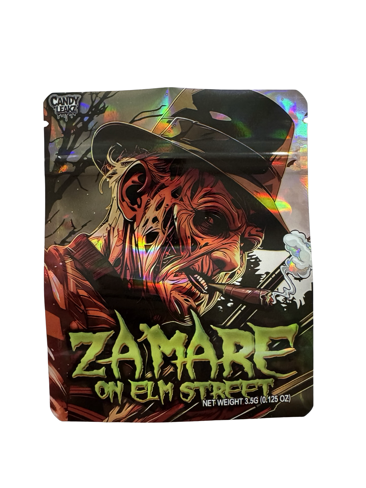 Zamare on Elm Street 3.5g Mylar Bags & Boxes Candy Leakz