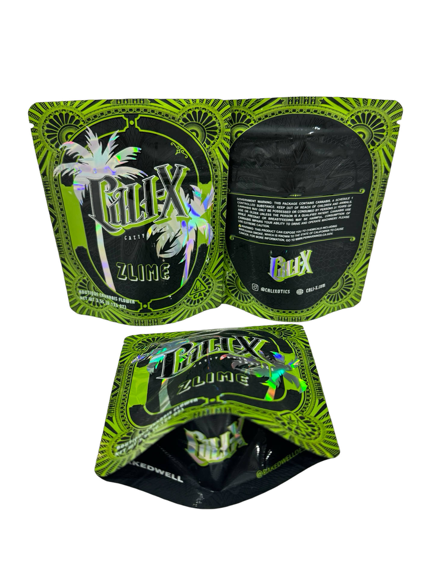 Zlime Mylar Bags 3.5g Cali-X