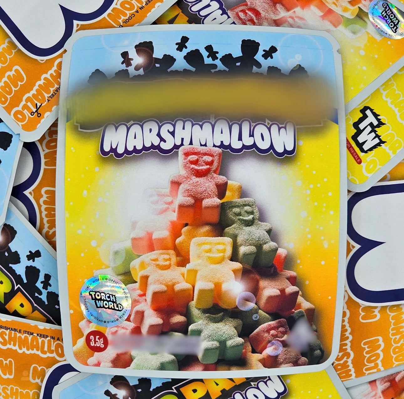 Zour Patch Marshmallow 3.5g Mylar Bags Sprinklez Torch World