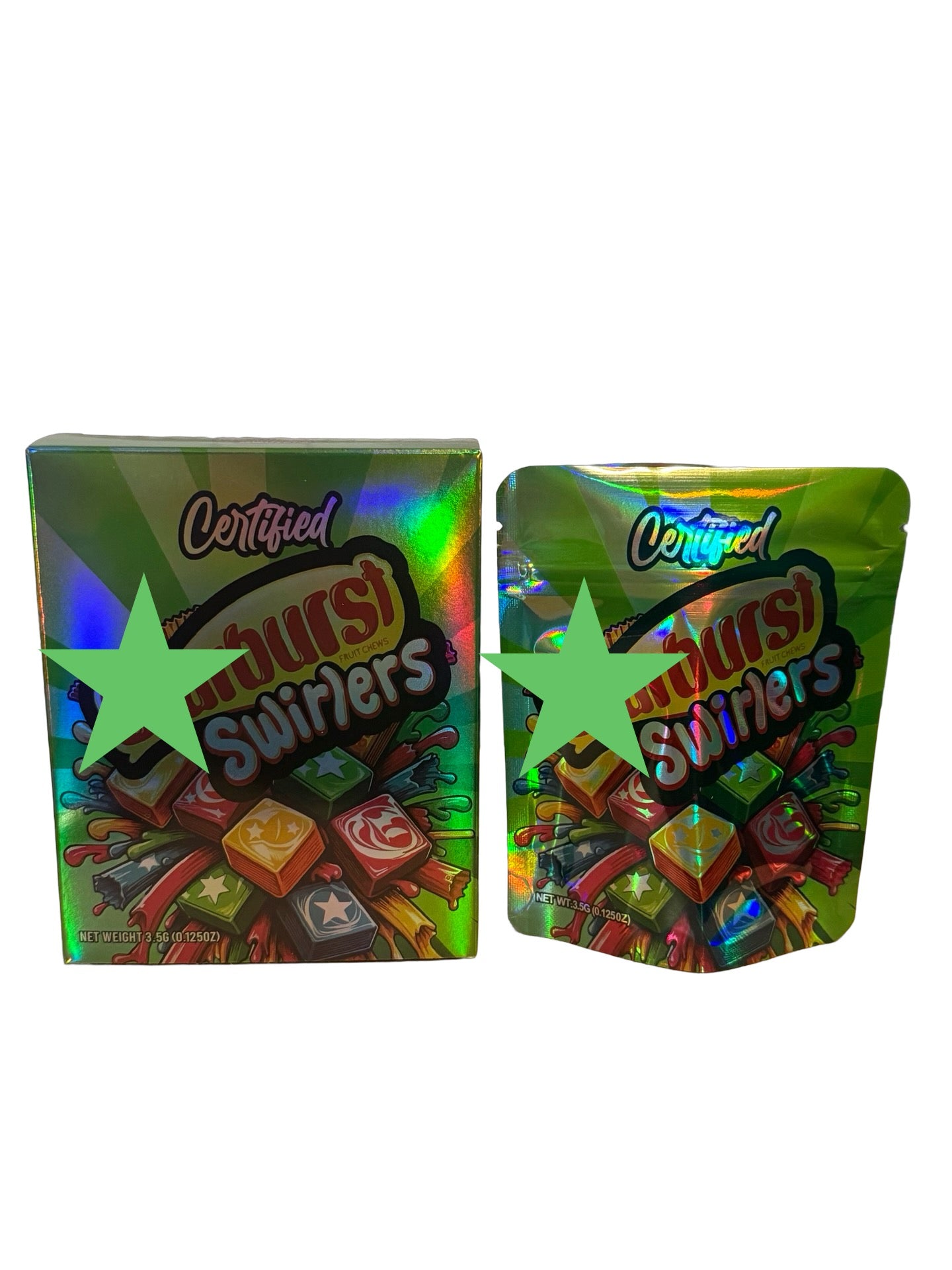 Ztarburst Swirlers 3.5g Mylar Bags & Boxes Certified